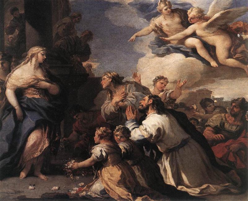 GIORDANO, Luca Psyche Honoured by the People fj Spain oil painting art